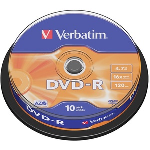 DVD-Rohlinge 4,7GB 16x matt silber Spindel 10er Pack