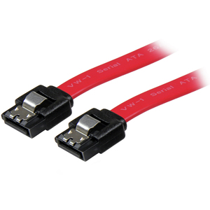 Einrastendes SATA-Kabel SATA/SATA Stecker/Stecker Rot 0,30m